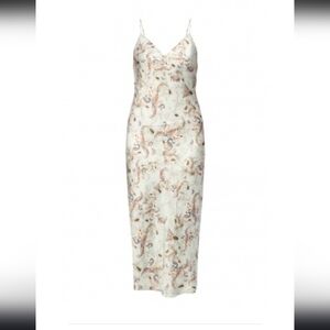 All Saints Cream and Brown Patterned Pencil Skirt